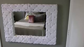 DIY Tufted Mirror Dollar Tree [upl. by Haissem]