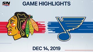 NHL Highlights  Blackhawks vs Blues – Dec 14 2019 [upl. by Dyan]