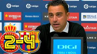 Rueda de prensa XAVI RCD ESPANYOL 24 FC BARCELONA [upl. by Dnomal]