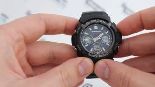 Часы Casio GSHOCK AWGM100SB2A  видео обзор  WatchForumRU [upl. by Marie-Ann]