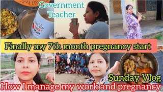 How I manage my personal and working life with 9 hours job ✅️with 7th month pregnancy teachergeeta [upl. by Lona]