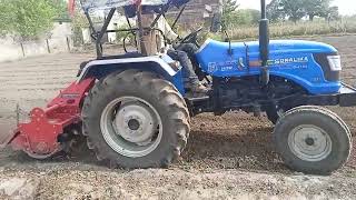 Sonalika DI 47 RX performance with dushmesh 5feet rotavator [upl. by Brecher77]