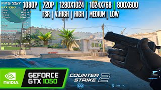 GTX 1050  CounterStrike 2  1080p 900p 720p 1280x1024 1024x768 800x600 [upl. by Enner372]