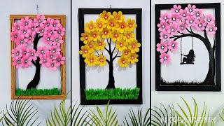 Best paper craft for home decor  Unique Tree wall hanging  Paper flower wall decor  Room decor [upl. by Aenil]