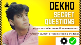 Amazon SDE Biggest Hiring Announced  Amazon Sde Intern Online Assessment  Coding Questions [upl. by Joleen]