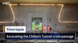 HS2 Timelapse  Excavating a crosspassage inside HS2s longest tunnel [upl. by Racklin]