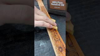 Oiling a Hand Tooled Belt leathercraft [upl. by Yelhs549]