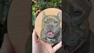 Retrato realista de un perrito sobre madera  Encargos Yaniture  petpainting retratosrealistas [upl. by Aenotna]