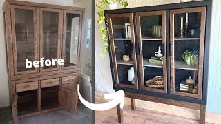 Old Hutch to Modern Display Cabinet Transformation  ASMR Furniture Flip [upl. by Tartan313]