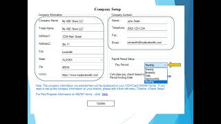 ezPaycheck Edit Company Settings [upl. by Baiss]