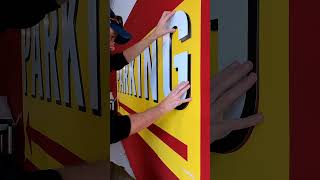 Dimensional ACM Parking Sign Install installation signs signmaking satisfying customsigns [upl. by Jeaz]