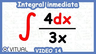 Integral inmediata ejemplo 14  Cálculo integral  Vitual [upl. by Brunelle438]