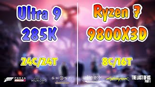 Ryzen 7 9800X3D amp intel Ultra 9 285K Test Game [upl. by Irovi336]