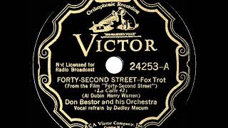 1933 Don Bestor  FortySecond Street Dudley Mecum vocal [upl. by Proctor]