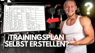 TRAININGSPLAN selbst erstellen  DARAUF musst du achten MUSKELAUFBAU [upl. by Lahsiv649]