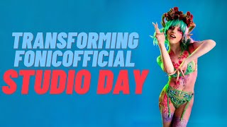 Transforming FonicOfficial  Stunning Bodypainting at Studio Day [upl. by Athena]