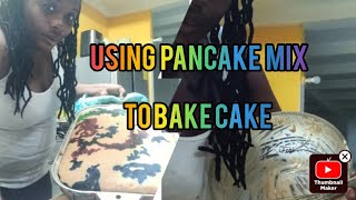 USING PANCAKE MIX TO bake CAKE vlogtober RUBESLIFESTYLE [upl. by Notfol]