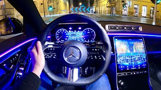 New Mercedes SClass 2021  crazy HEADUP display with AUGMENTED REALITY 77inch diagonal [upl. by Ennovad]