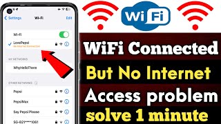 Wifi connected but not working  Wifi Connected but no Internet access android  Wifi not access fix [upl. by Atinuj72]