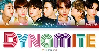 BTS Dynamite Lyrics 방탄소년단 Dynamite 가사 Color Coded LyricsEng [upl. by Yhtac]