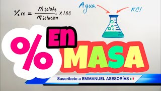 PORCENTAJE  MASAMASA en Química 🧪 [upl. by Baxy]