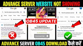 FF Advance Server  How To Download OB45 Advanced Server  Free Fire Advance Server Kaise Open Karen [upl. by Beffrey210]