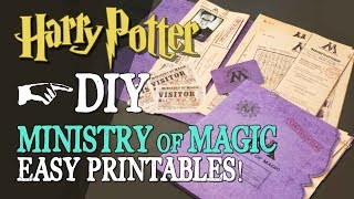 DIY Ministry of Magic Documents and Folder  Easy Printables [upl. by Ahsenre]