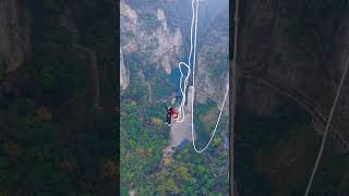 Zhangjiajie Grand Canyon Glass Bridge Bungee Jump [upl. by Biancha]