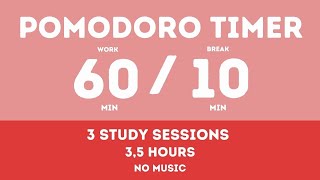 60  10 Pomodoro Timer  35 hours study  No music  Study for dreams  Deep focus  Study timer [upl. by Eva]