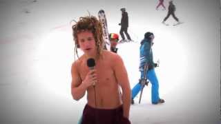 Shirtless Barefoot 17yo IceBoy Dejay Davison in Snow at skifield Coronet Peak NZ [upl. by Gebelein]