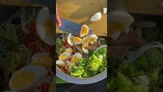 Healthy cooking with chicken breast salad egg [upl. by Leventis335]