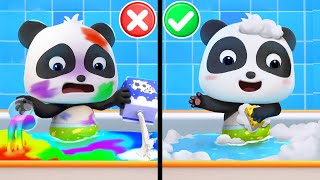 Bath Song  Monster Loves Bathwater  Good Habits Song  Kids Songs  Kids Cartoons  BabyBus [upl. by Etnelav]