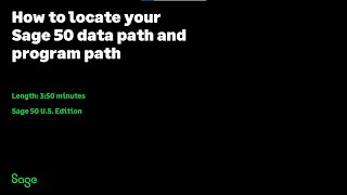 Sage 50 US  How to locate your Data Path amp Program Path [upl. by Inoue633]