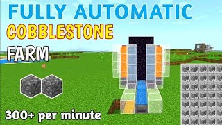 Fully Automatic Cobblestone farm Minecraft pe 120 119 cobblestone farm mcpebedrock [upl. by Peper]