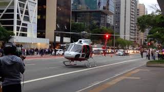 Helicóptero Esquilo  Águia 23  Startup e decolagem em SP [upl. by Palmore]