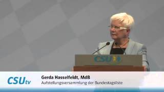 Delegiertenversammlung zur CSUBundestagsliste Rede von Gerda Hasselfeldt [upl. by Latham]