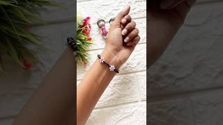 Crystal bead flower bracelet making braceletmaking beads beadsjewellery jewellerycollection [upl. by Laius492]