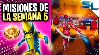 Como COMPLETAR TODAS las MISIONES DE LA SEMANA 5 TEMPORADA 4 CAPITULO 5 ALERTA DOOM FORTNITE [upl. by Eugirne]