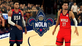 2017 BBVA Rising Stars Game In NBA 2K17  USA vs World  PS4 [upl. by Marela]