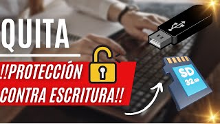 QUITA la PROTECCIÓN CONTRA ESCRITURA de TU Memoria USB ó SD EN MINUTOS 2024  Fácil y Rápido [upl. by Robson38]