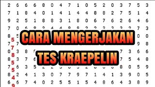 PSIKOTES KRAEPELIN Cara mengerjakan tes kraepelin dengan cepat [upl. by Angid]