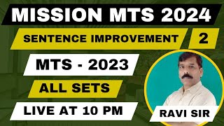 Mission MTS 2024  SENTENCE IMPROVEMENT  MTS 2023  All Sets  Part  2 [upl. by Niassuh]