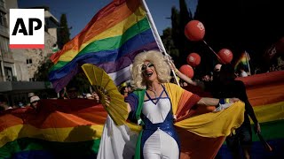 Thousands march in Jerusalem’s annual Pride Parade [upl. by Cathleen]