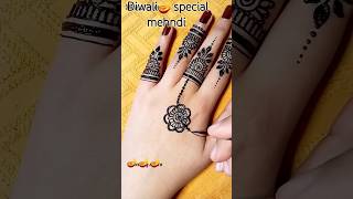 Diwali 🪔 easy mehndi design for back hand viralvideo viralreels youtubeshorts [upl. by Maidy]