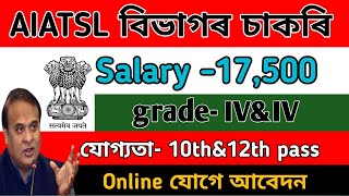 AIATSL বিভাগত চাকৰি Job in Assam  Assam job Vacancy  assam jobs 2024  AIATSL jobs 2024 [upl. by Plante]