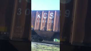 Cpkc grain train departs with kcs es44ac Dpu [upl. by Irita]