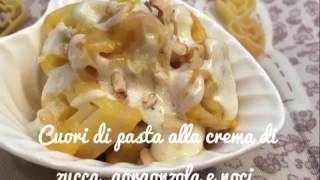 Cuori di pasta alla crema di zucca gorgonzola e noci [upl. by Adnomal]