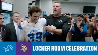 Lions vs Vikings postgame locker room celebration [upl. by Kimmie810]