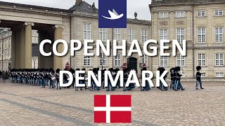 🇩🇰 Copenhagen Denmark  Changing the Guard ceremony at Amalienborg Palace [upl. by Koblas]