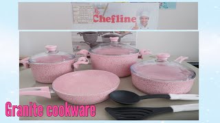 UNBOXING CHEFLINE GRANITE COOKWARE SET I ABU DHABI [upl. by Falk]